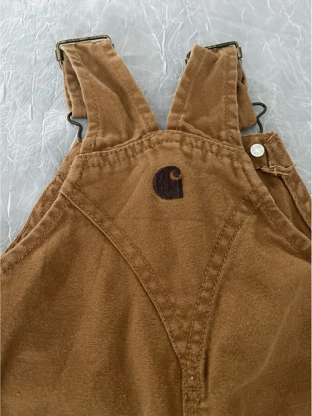 Carhartt Brown Canvas Cotton Overall  18M Snap Pockets